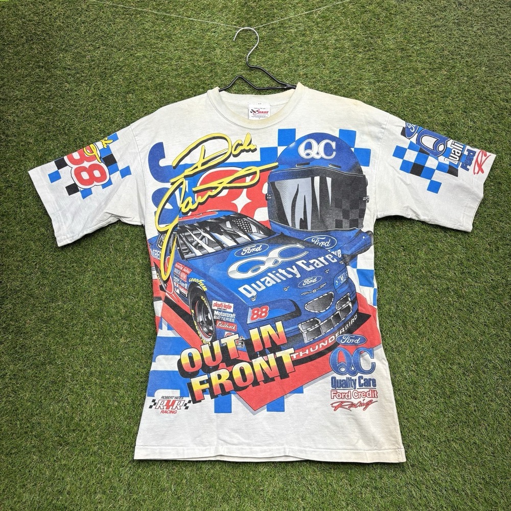 Vintage Nascar AOP Shirt Mens Large Dale Jarret Earnhardt Racing Single Stitch